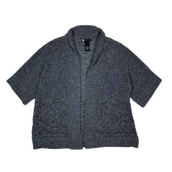 (Up To 50% Off SALE) Carole Little Open Front Knit Half Sleeve Cardigan - Picture 1 of 3